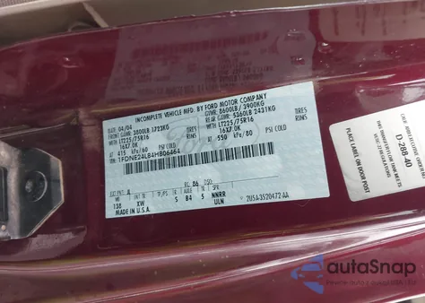 2004 Ford E-250 Recreational z USA, uszkodzony, nr VIN 1FDNE24L84HB06464